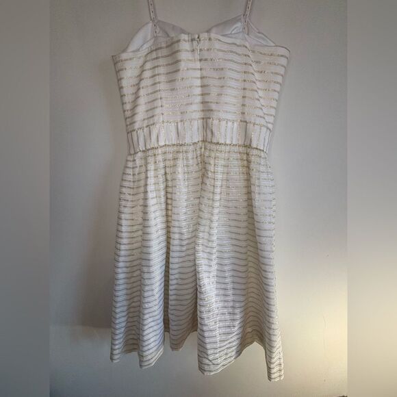 Lilly Pulitzer NWT white/gold metallic strapless Kerry dress Size 6 - Picture 5 of 10